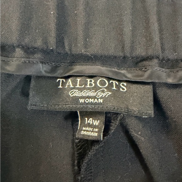 Talbots Heritage Women's Black Dress Pants-Flat Front/Elastic Back- Size 14W - Picture 4 of 8